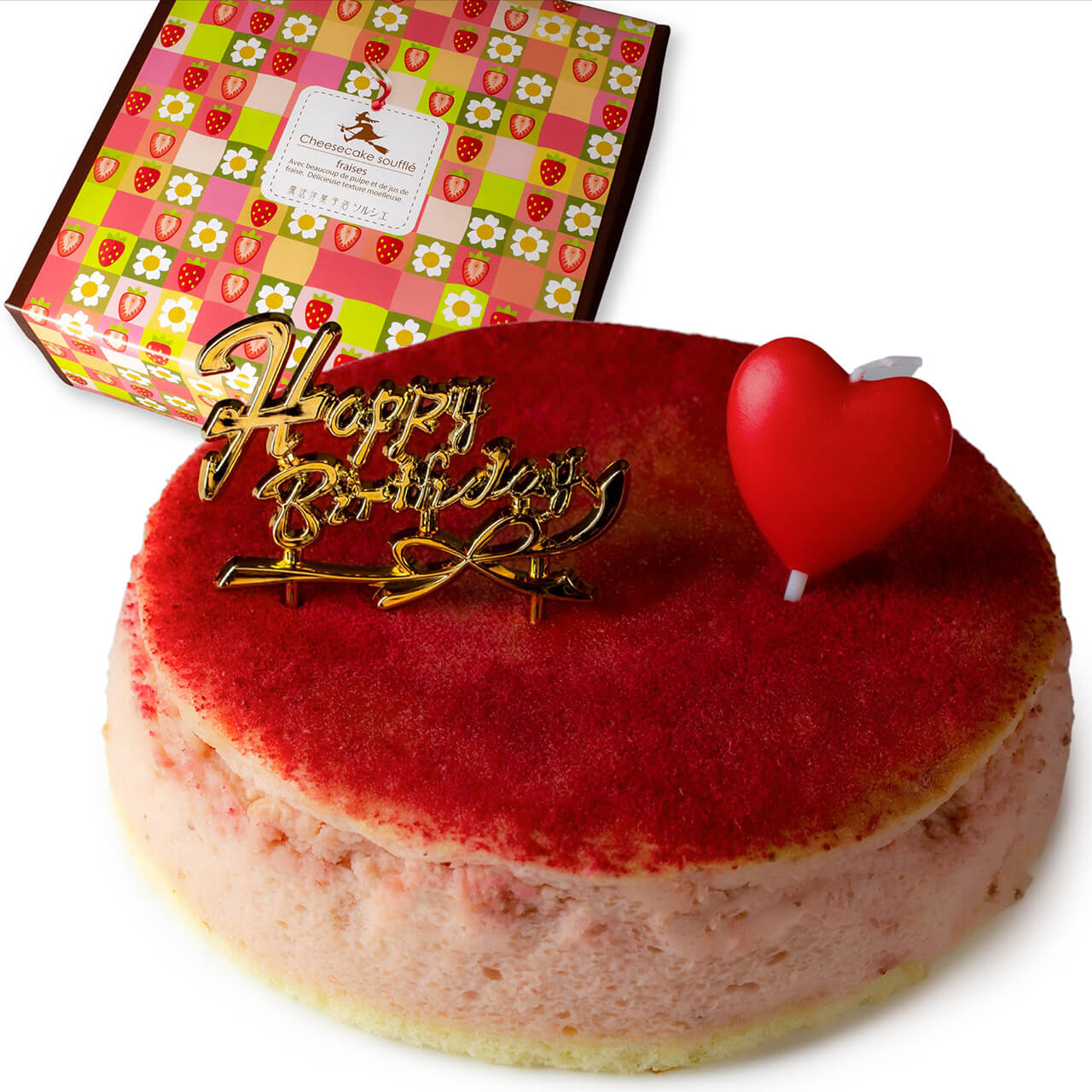【宅配】苺スフレ チーズケーキ 5号 直径14.5cm 4~6人分 約340g