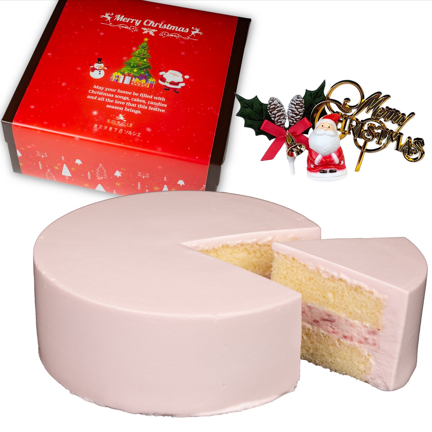 【宅配】クリスマスケーキ 2024 デコるだケーキ 4号サイズ 直径13.5cm 2~4人分