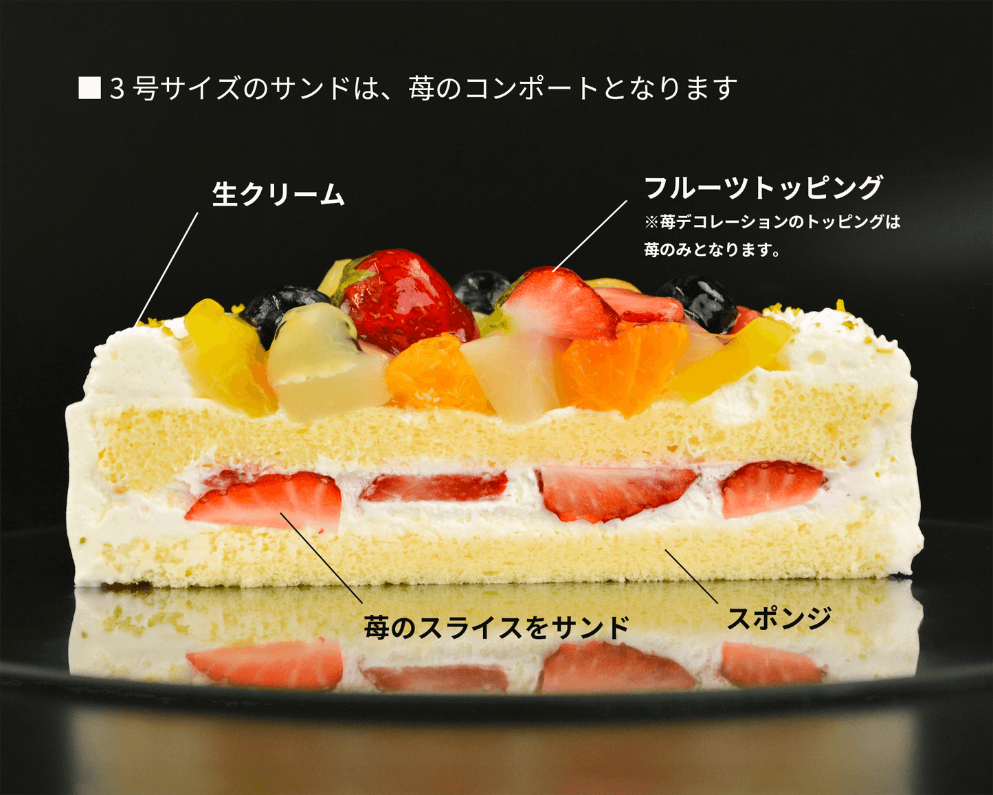 【店舗予約ケーキ】生クリーム苺デコレーション(ホールケーキ お誕生日ケーキ ショートケーキ)SOT-D002 - 魔法洋菓子店ソルシエWEBストア