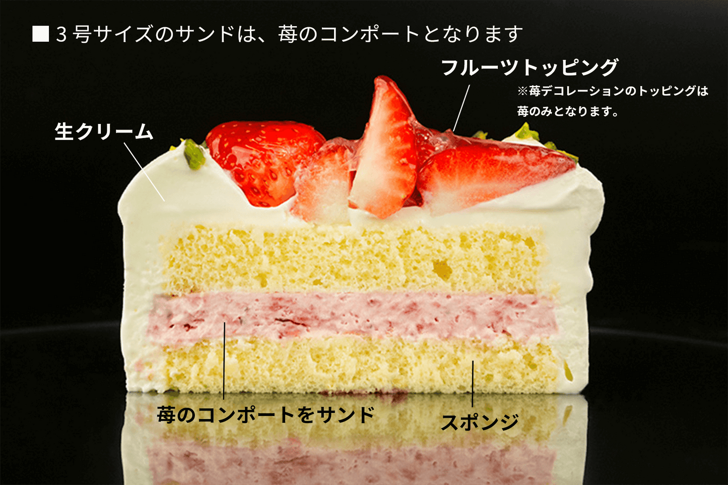 【店舗予約ケーキ】生クリーム苺デコレーション（ホールケーキ お誕生日ケーキ ショートケーキ）SOT-D002 - 魔法洋菓子店ソルシエWEBストア