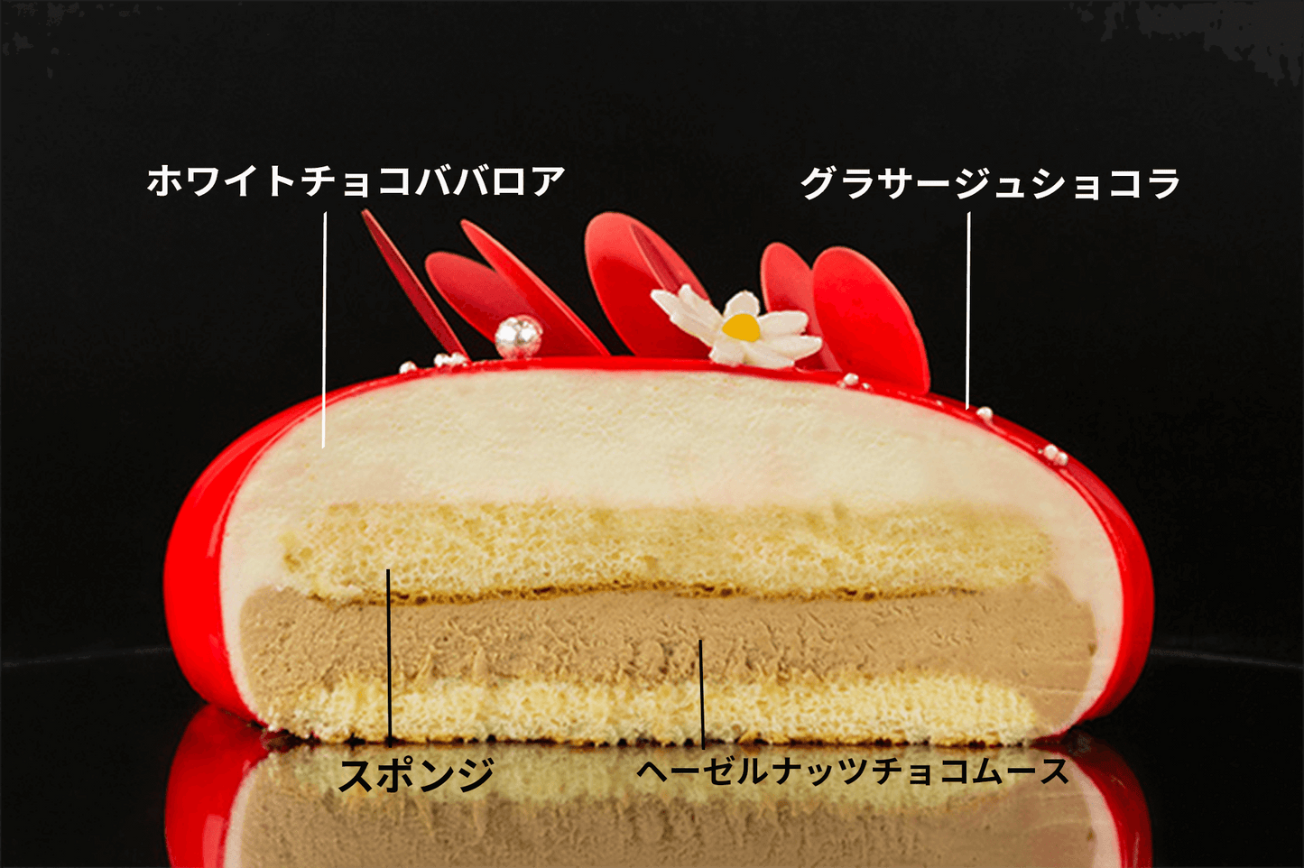 【店舗予約ケーキ】ハートグラサージュ(ムースケーキ )SOT-D006 - 魔法洋菓子店ソルシエWEBストア