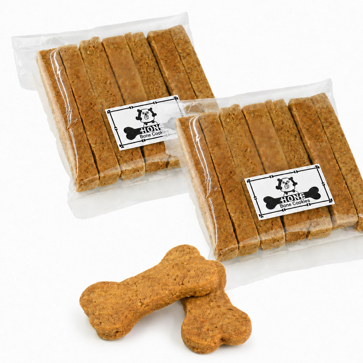 犬用バトンクッキー2袋と骨型ボーンクッキー2枚のセット