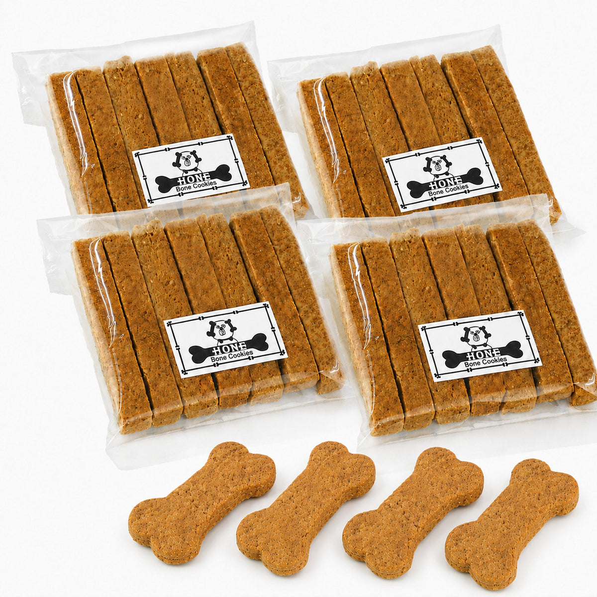 犬用バトンクッキー4袋と骨型ボーンクッキー4枚のセット