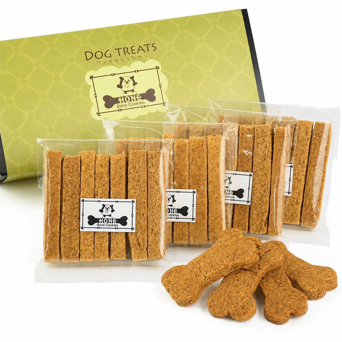 犬用クッキーギフト箱入り（バトン4袋・骨型ボーン4枚）
