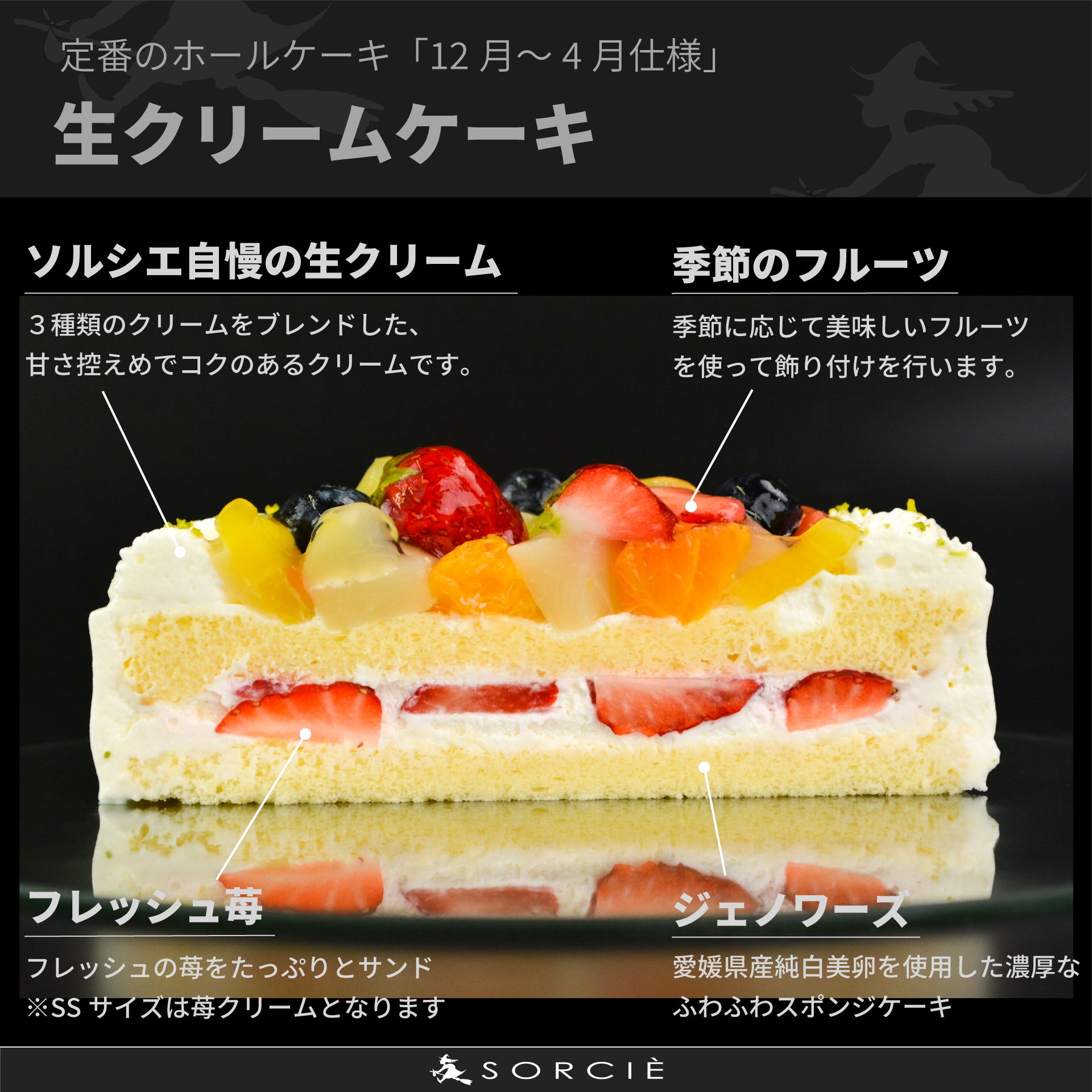 【店舗受取限定】季節のフルーツデコレーション（生クリーム）
