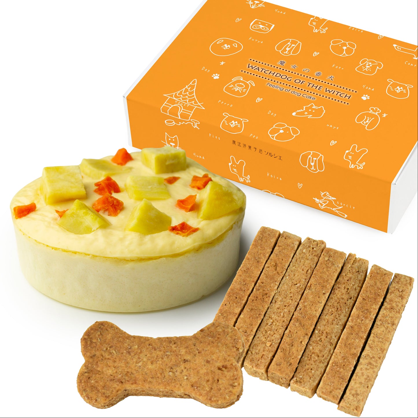 犬用ベイクドチーズケーキ（ボーンクッキー4枚付）