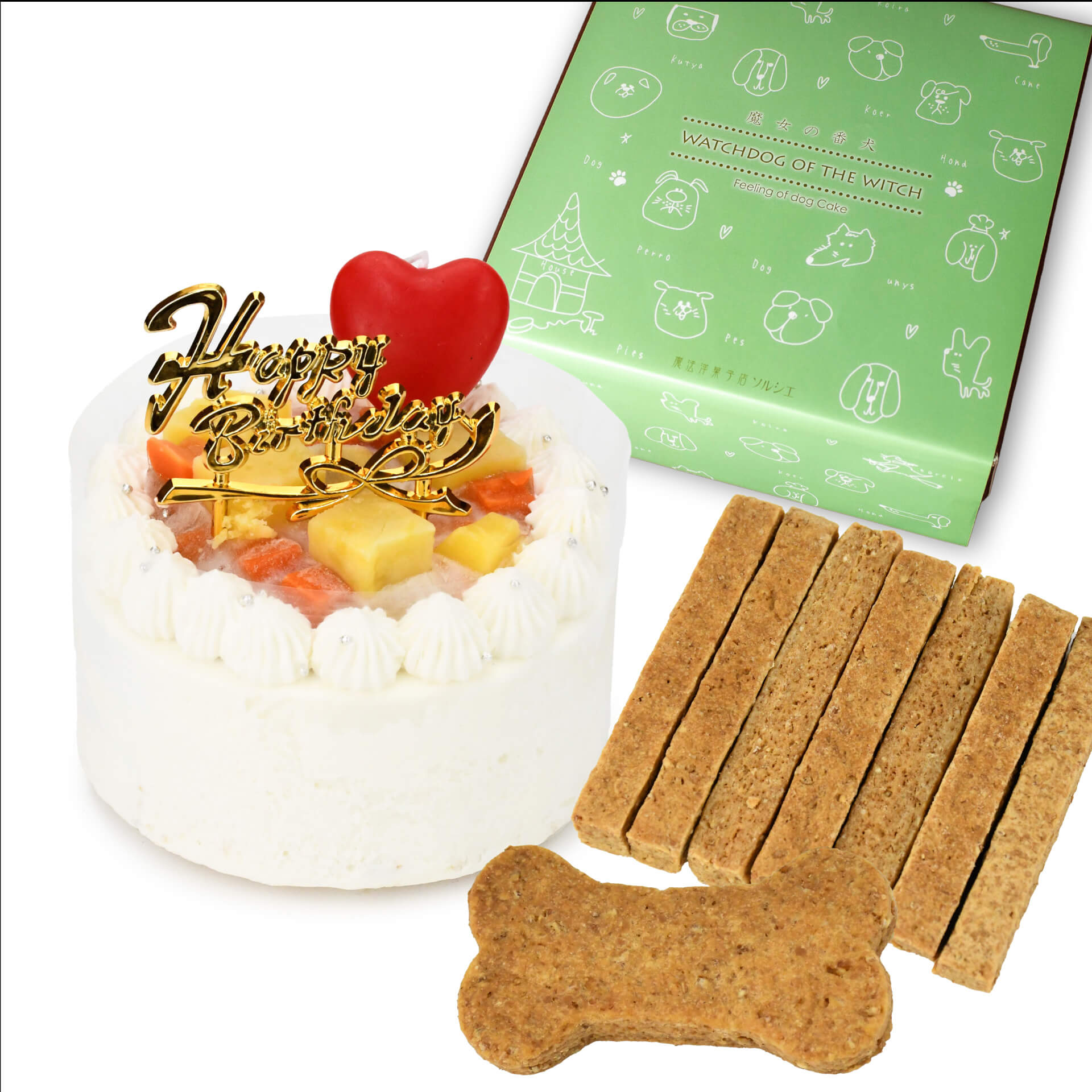 犬用クリームケーキ（ボーンクッキー付）