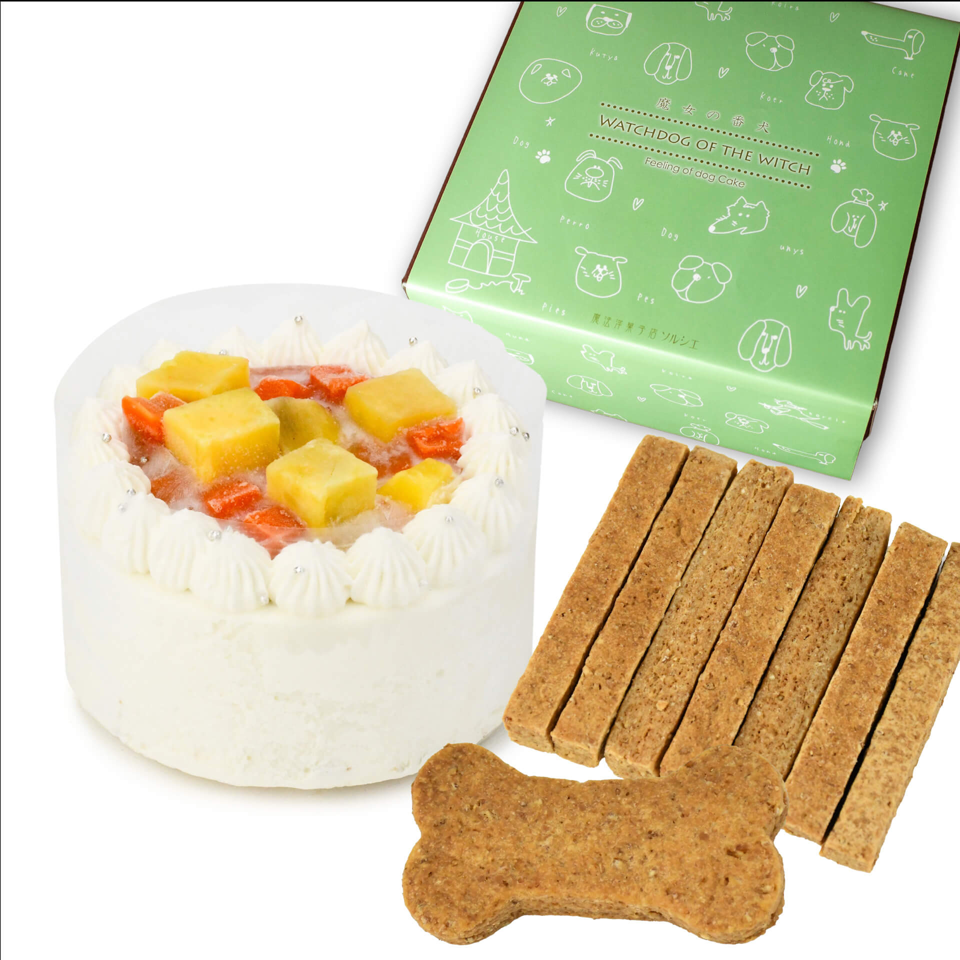 犬用クリームケーキ（ボーンクッキー付）