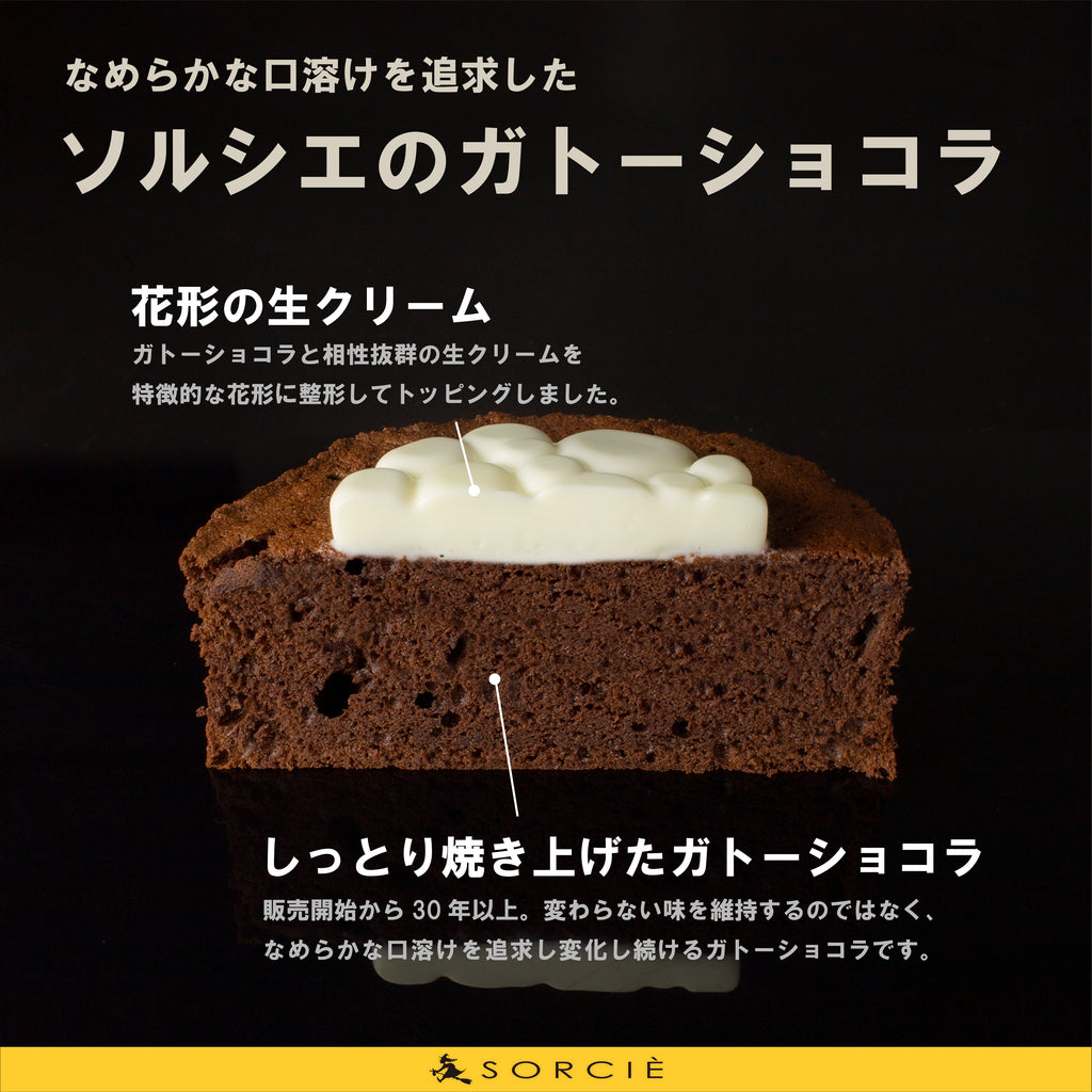 ガトーショコラクラシック4号サイズの断面と解説