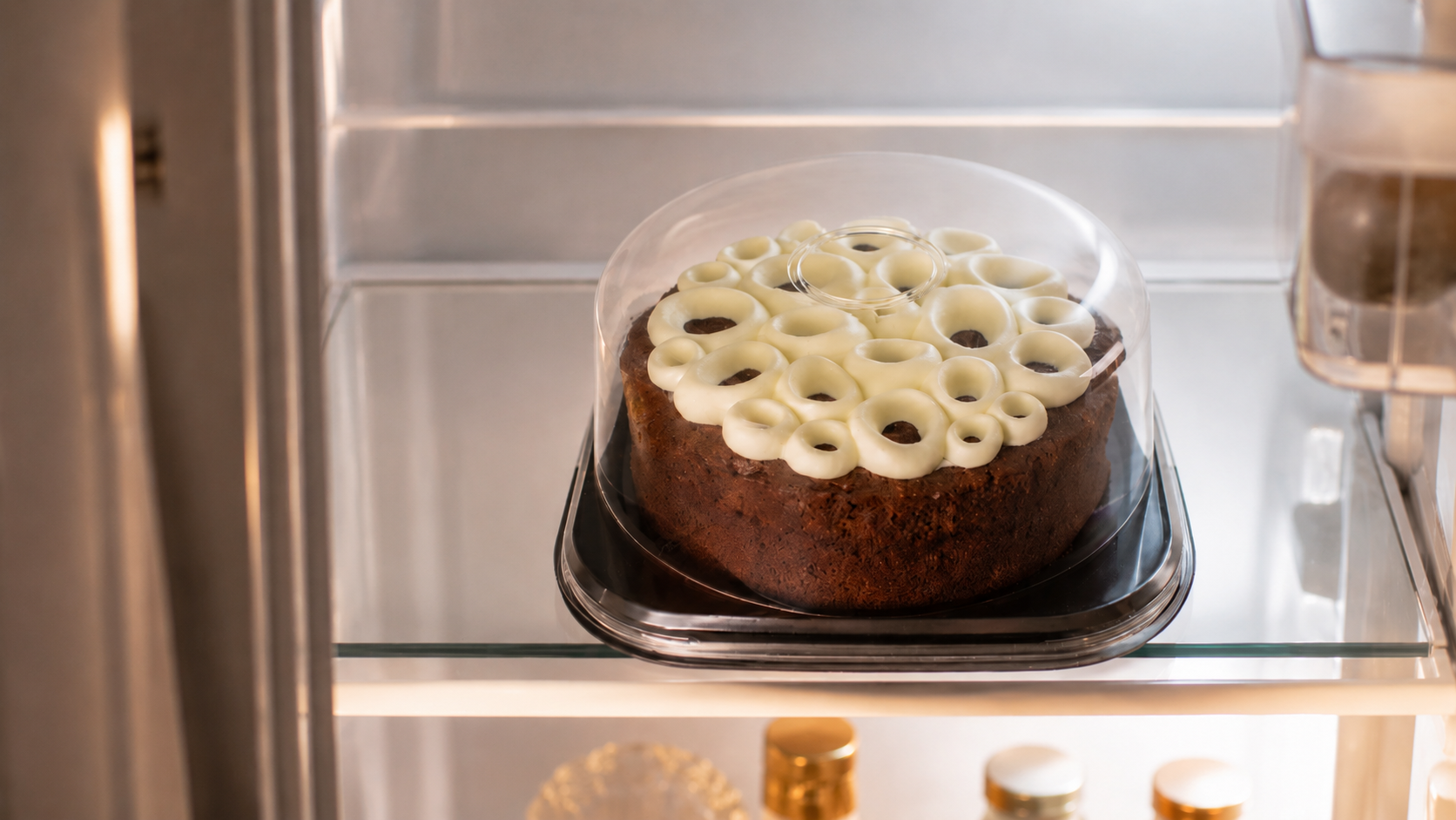 冷凍クリスマスケーキの解凍のようす
