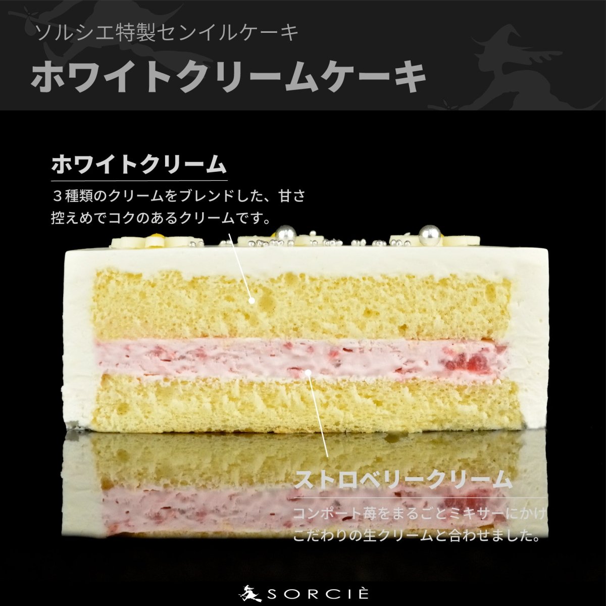 クリスマスケーキ 2025 センイルケーキ ホワイト - 魔法洋菓子店ソルシエ