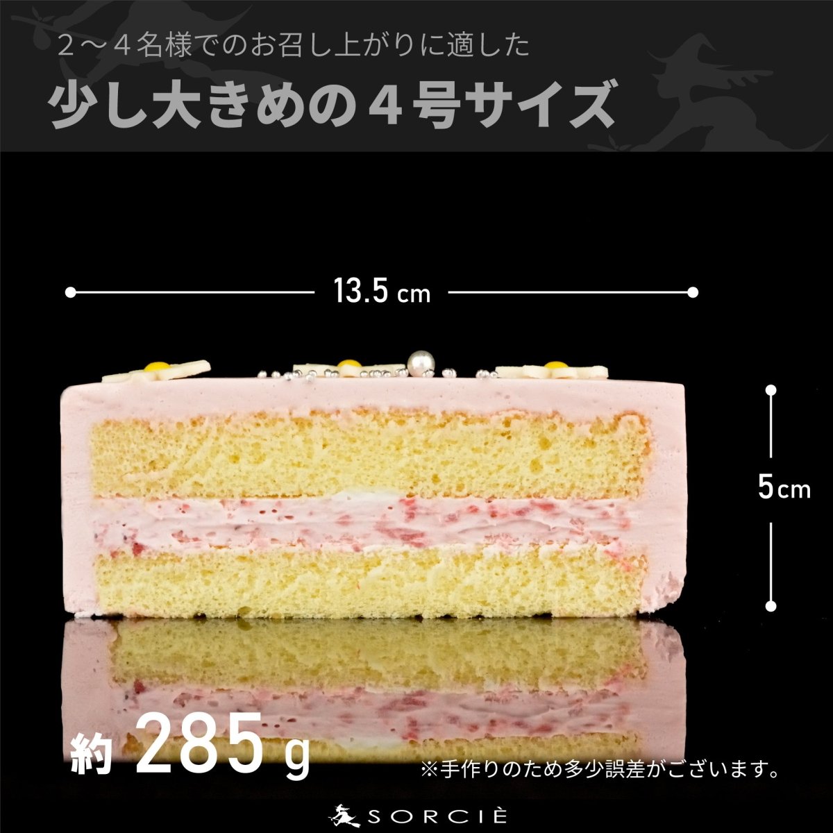 クリスマスケーキ 2025 センイルケーキ ピンク - 魔法洋菓子店ソルシエ