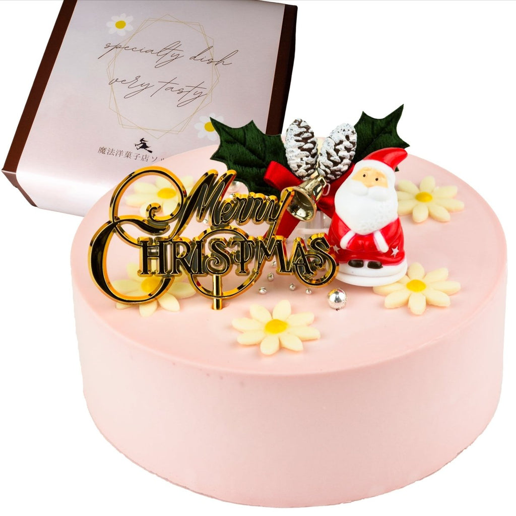 クリスマスケーキ 2025 センイルケーキ ピンク - 魔法洋菓子店ソルシエ