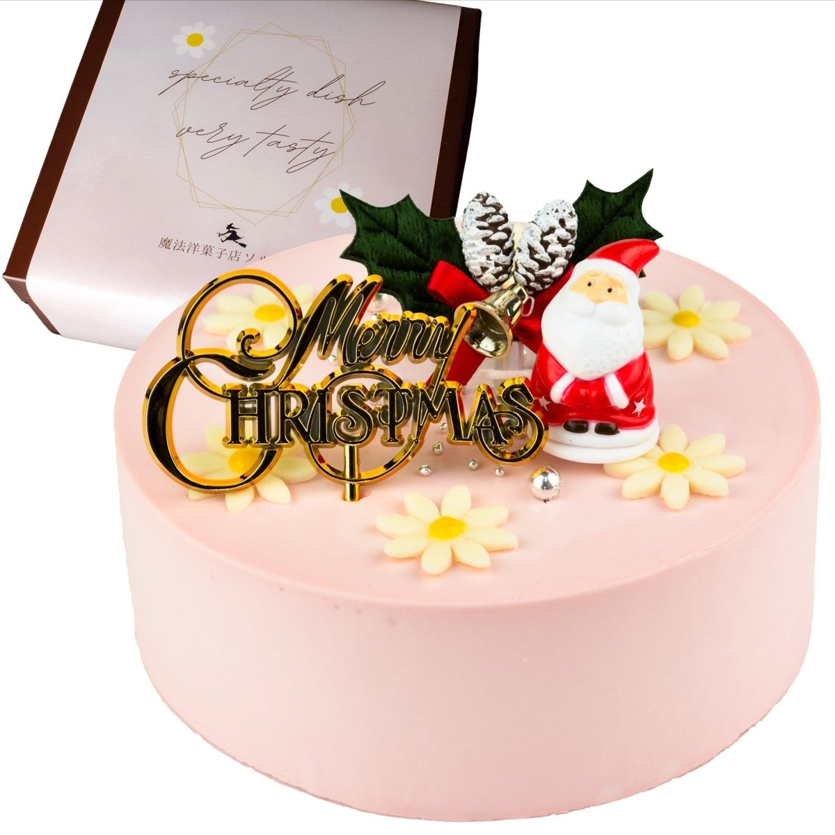 クリスマスケーキ 2025 センイルケーキ ピンク - 魔法洋菓子店ソルシエ