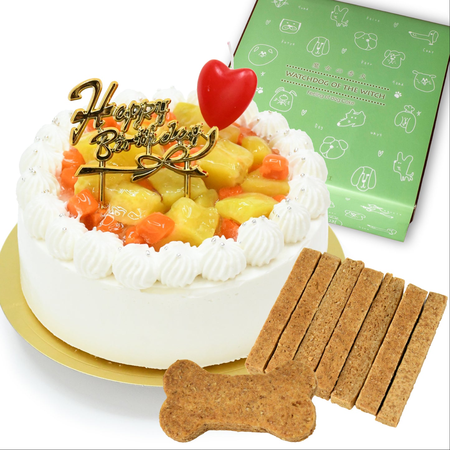 犬用クリームケーキ（ボーンクッキー4枚付）