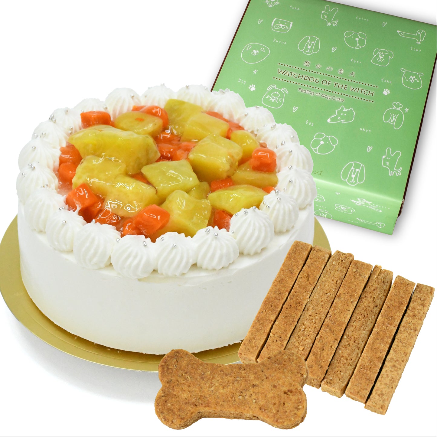 犬用クリームケーキ（ボーンクッキー4枚付）