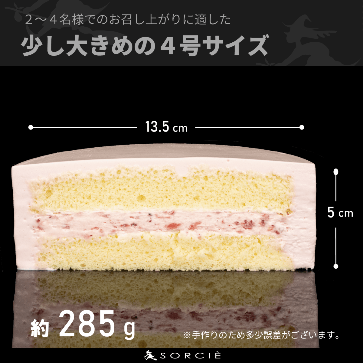クリスマスケーキ 2025 デコるだケーキ（簡単手作りケーキベース） ピンク - 魔法洋菓子店ソルシエ