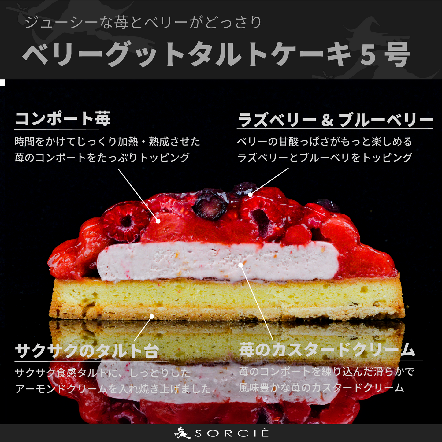 【宅配】ベリーグッドタルトケーキ 5号 直径16cm 4～6人分 約600g