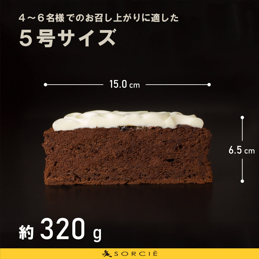 ガトーショコラクラシック5号サイズの断面と大きさ解説