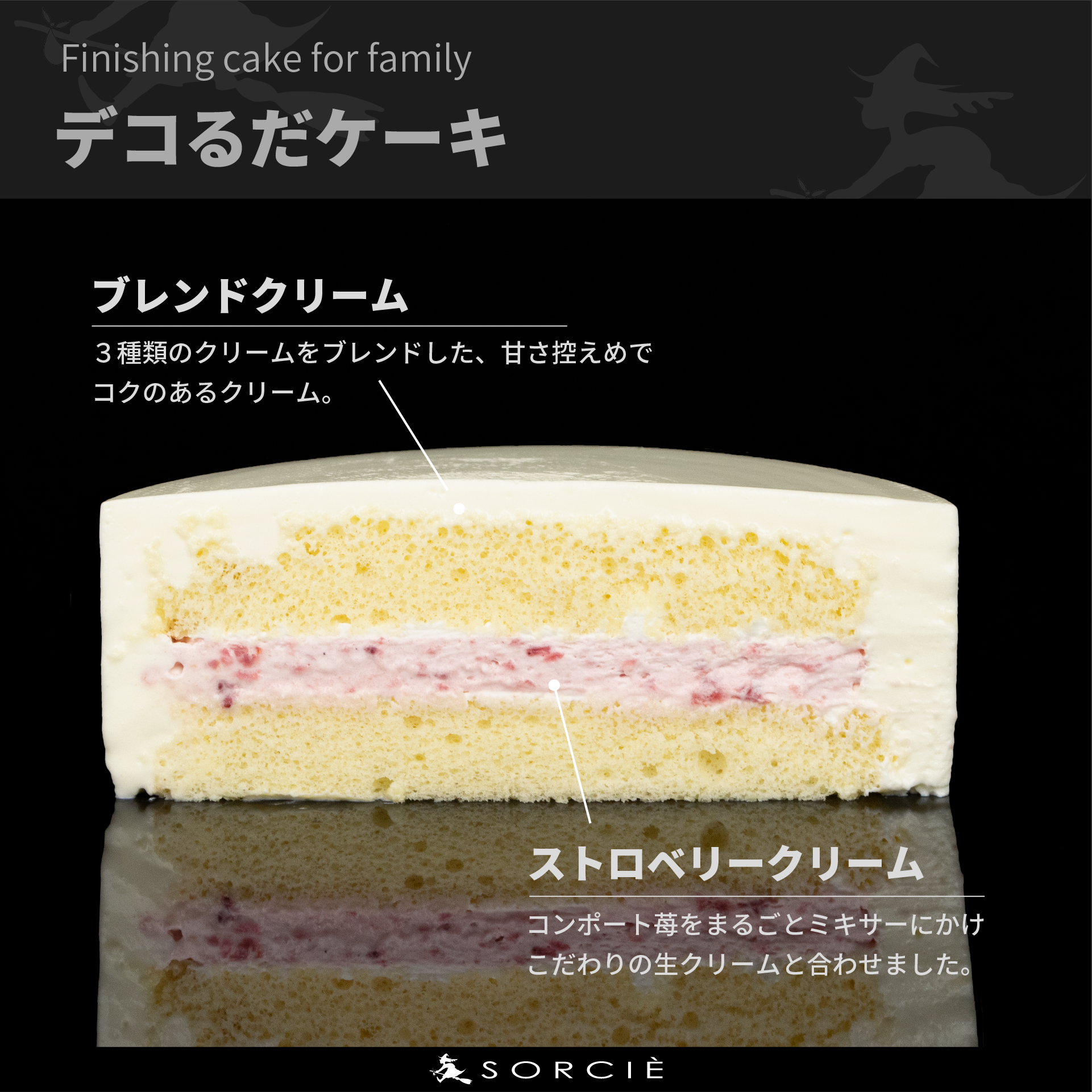 デコるだケーキ（簡単手作りケーキベース） ホワイトの断面と解説