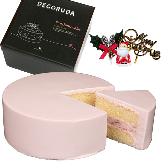 クリスマスケーキ 2025 デコるだケーキ（簡単手作りケーキベース） ピンク