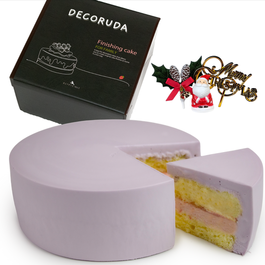 クリスマスケーキ 2025 デコるだケーキ（簡単手作りケーキベース） パープル