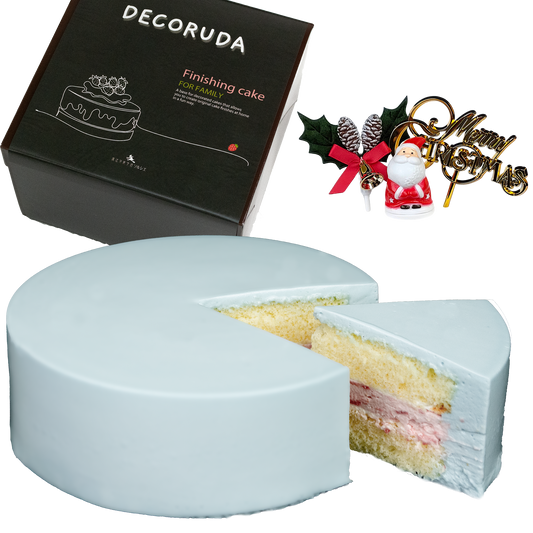 クリスマスケーキ 2025 デコるだケーキ（簡単手作りケーキベース） ブルー
