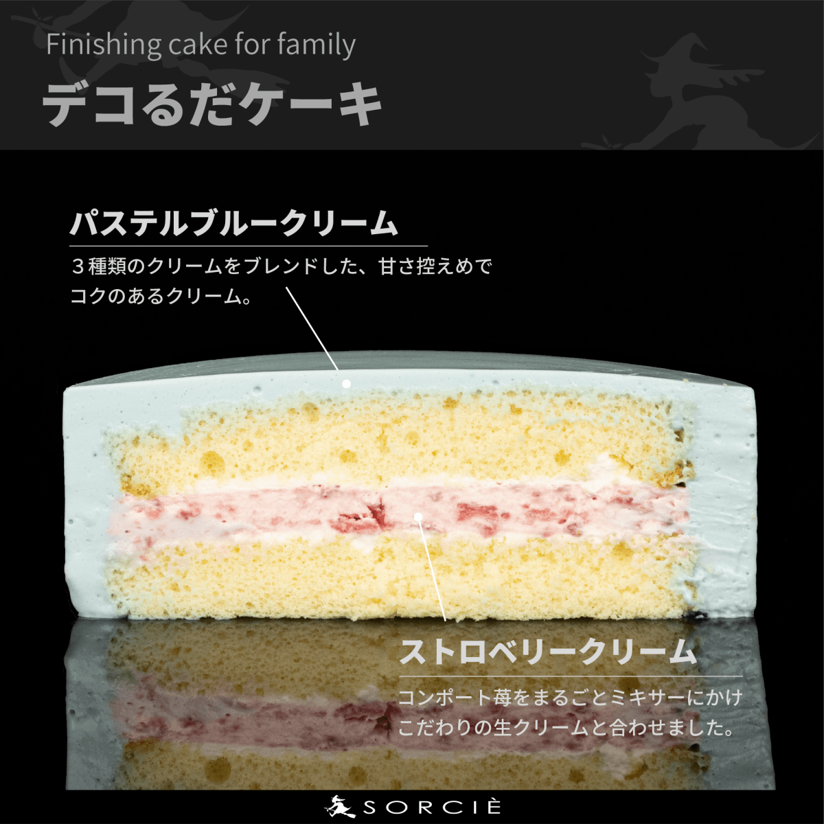 クリスマスケーキ 2025 デコるだケーキ（簡単手作りケーキベース） ブルー - 魔法洋菓子店ソルシエ
