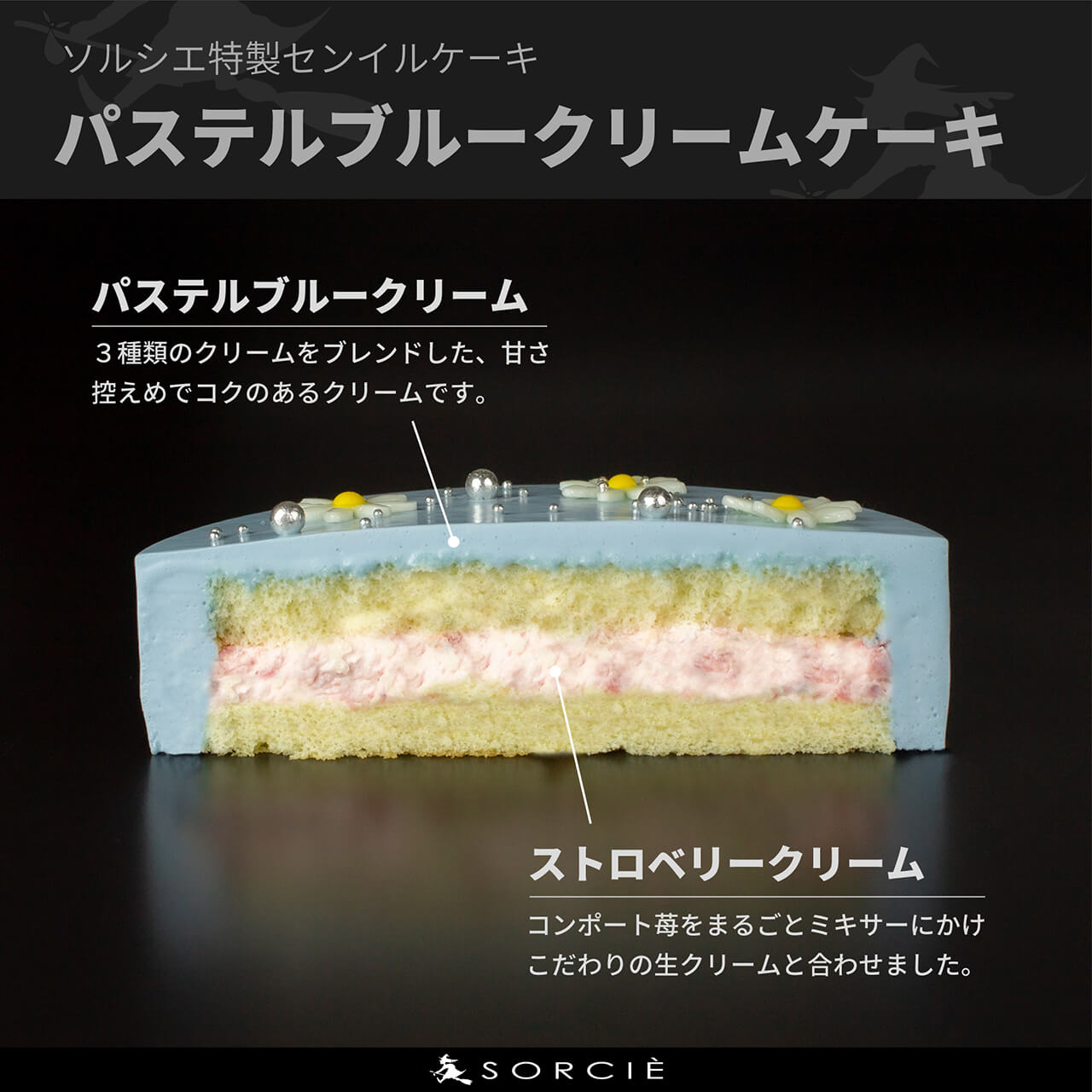 【宅配】センイルケーキ 4号サイズ 13.5cm 2人～4人分 約270g 【天然色素のみ使用】