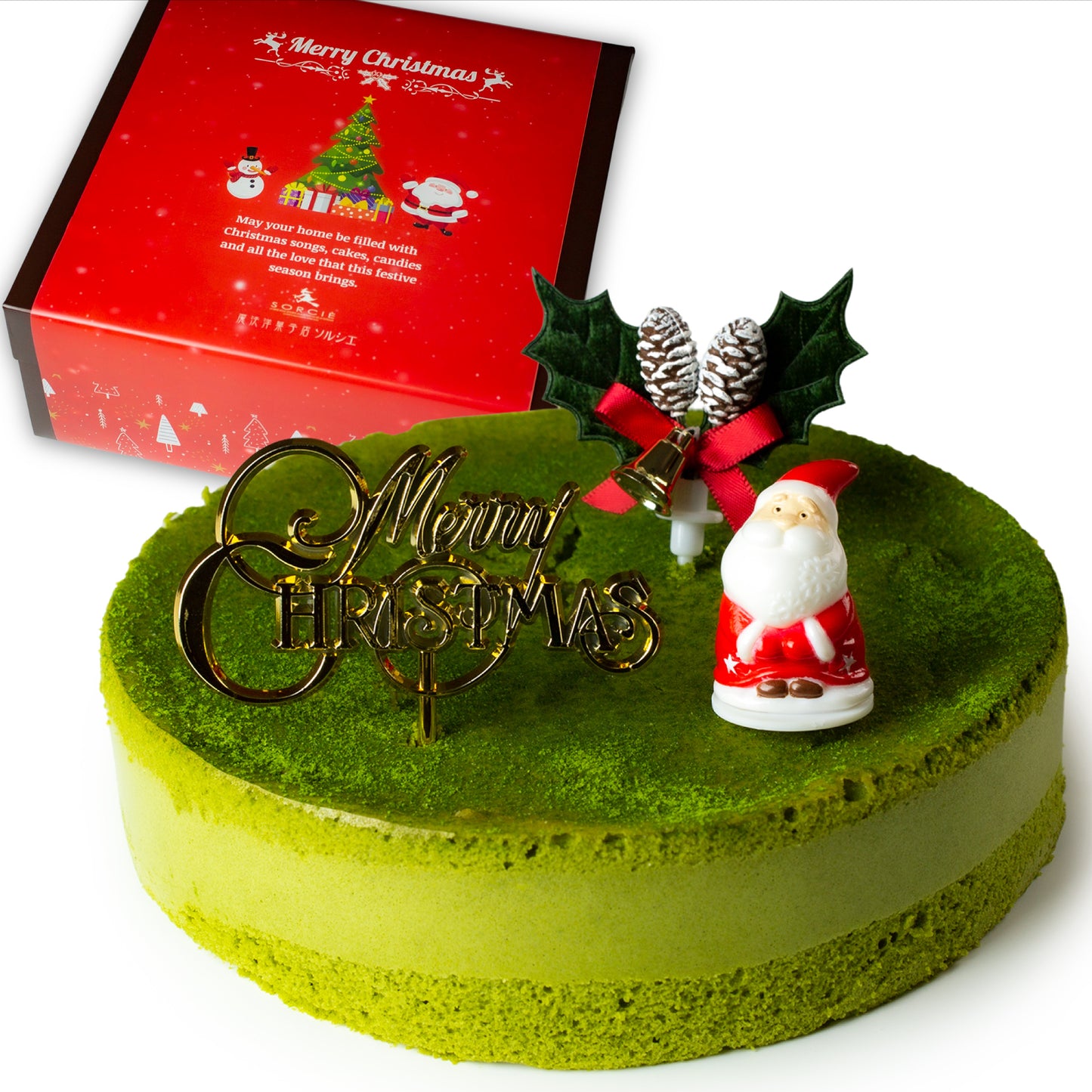 【店舗受取】クリスマスケーキ 2023 濃厚抹茶ベイクド チーズケーキ 5号 直径16cm 4人～6人分 約450g