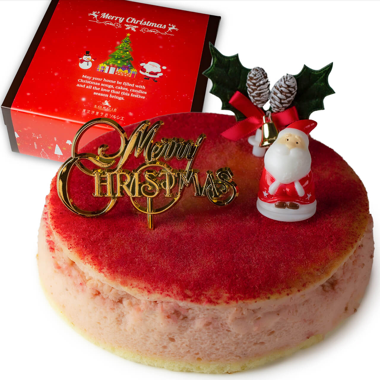 【店舗受取】クリスマスケーキ 2023 苺スフレ チーズケーキ 5号 直径14.5cm 4～6人分 約340g