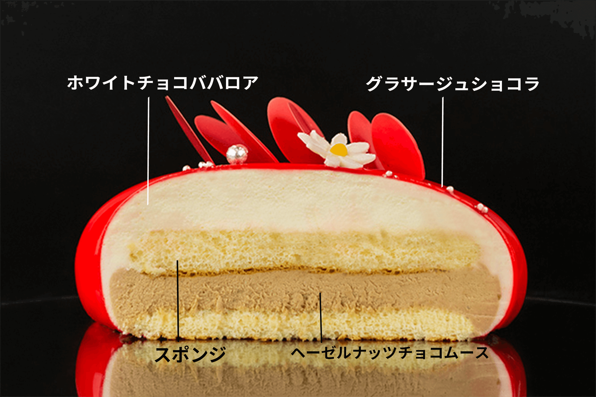 【店舗予約ケーキ】ハートグラサージュ（ムースケーキ ）SOT-D006 - 魔法洋菓子店ソルシエWEBストア
